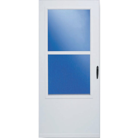 Larson 32 In. W x 80 In. H x 1 In. Thick White Self-Storing Vinyl Storm Door