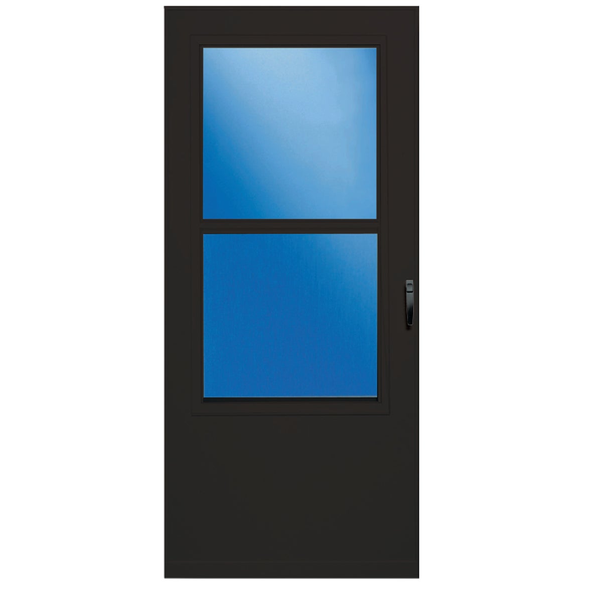 Larson Value-Core 36 In. W x 80 In. H x 1 In. Thick Brown Self-Storing Aluminum Storm Door