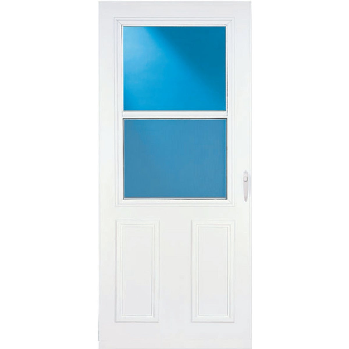 Larson Lifestyle MULTI-VENT 32 In. W x 80 In. H x 1 In. Thick White Mid View 2-Panel DuraTech Storm Door