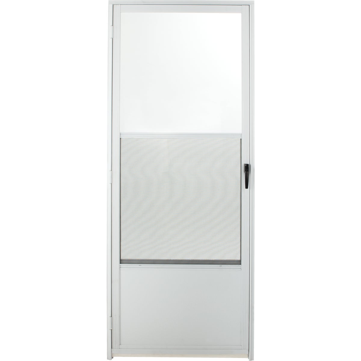 Croft Imperial Style 32 In. W x 80 In. H x 1-7/8 In. Thick White Self-Storing Aluminum Storm Door