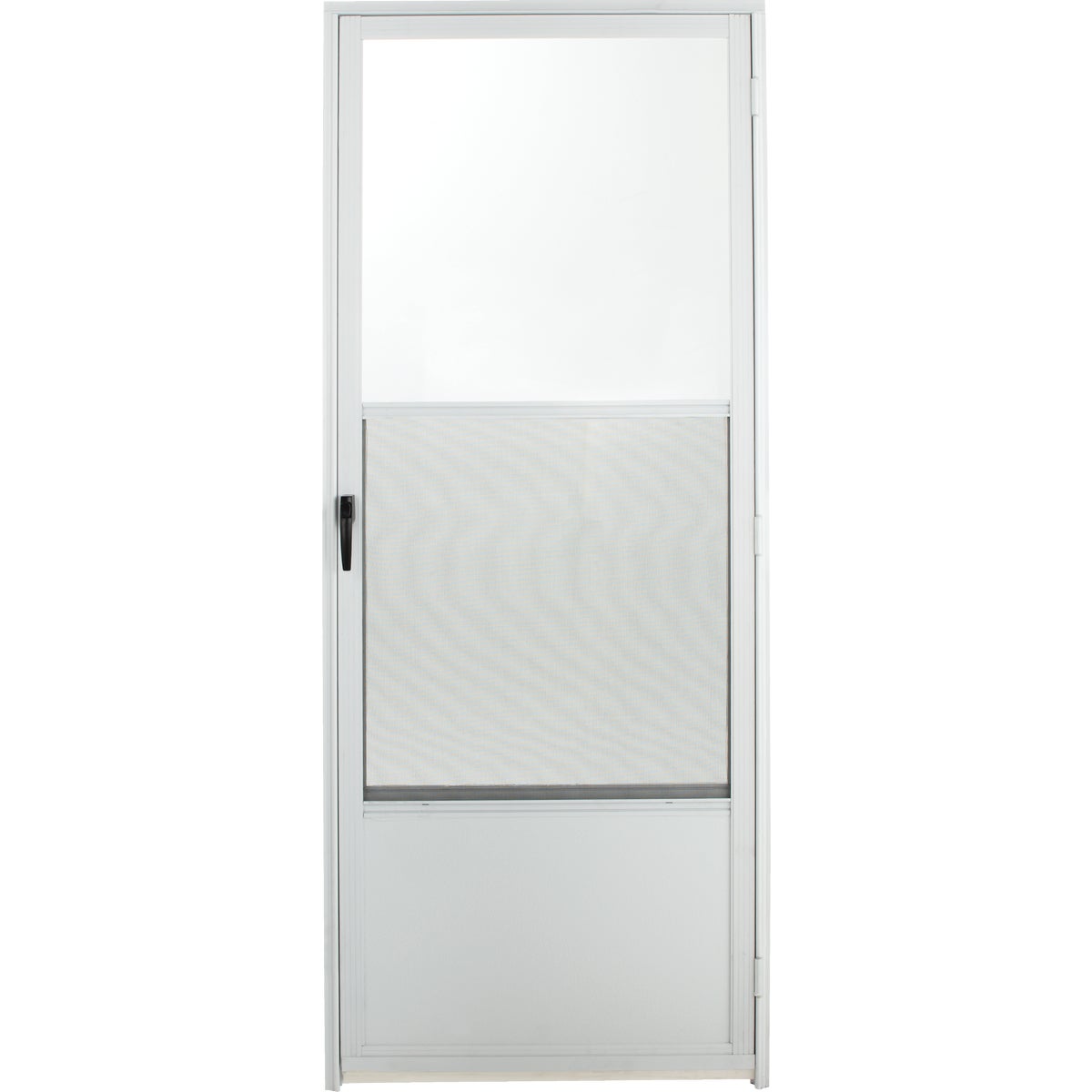 Croft Imperial Style 32 In. W x 80 In. H x 1-7/8 In. Thick White Self-Storing Aluminum Storm Door