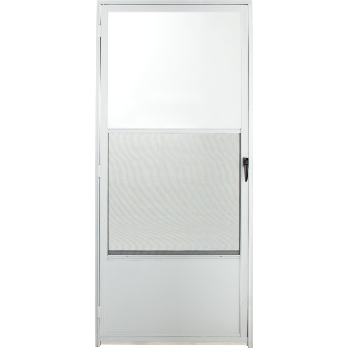 Croft Imperial Style 36 In. W x 80 In. H x 1-7/8 In. Thick White Self-Storing Aluminum Storm Door