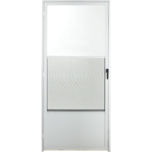 Croft Imperial Style 36 In. W x 80 In. H x 1-7/8 In. Thick White Self-Storing Aluminum Storm Door