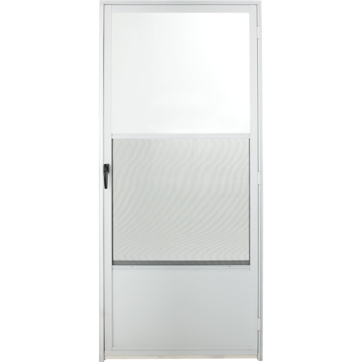 Croft Imperial Style 36 In. W x 80 In. H x 1-7/8 In. Thick White Self-Storing Aluminum Storm Door