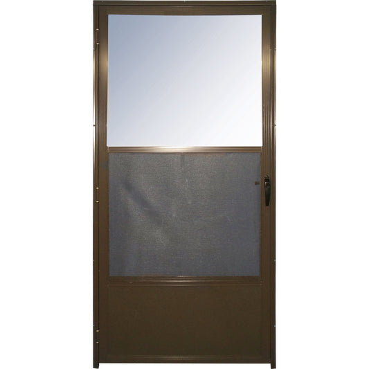 Croft Imperial Style 32 In. W x 80 In. H x 1-7/8 In. Thick Bronze Self-Storing Aluminum Storm Door