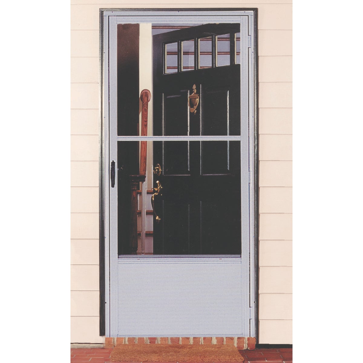 Croft Imperial Style 36 In. W x 80 In. H x 1-7/8 In. Thick Bronze Self-Storing Aluminum Storm Door