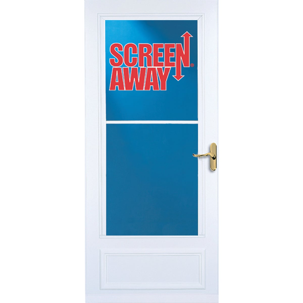 Larson Screenaway Lifestyle 32 In. W x 80 In. H x 1 In. Thick White Mid View DuraTech Storm Door