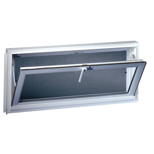 Northview Hemlock Hopper 32 In. W x 15-1/4 In. H White PVC Basement Window