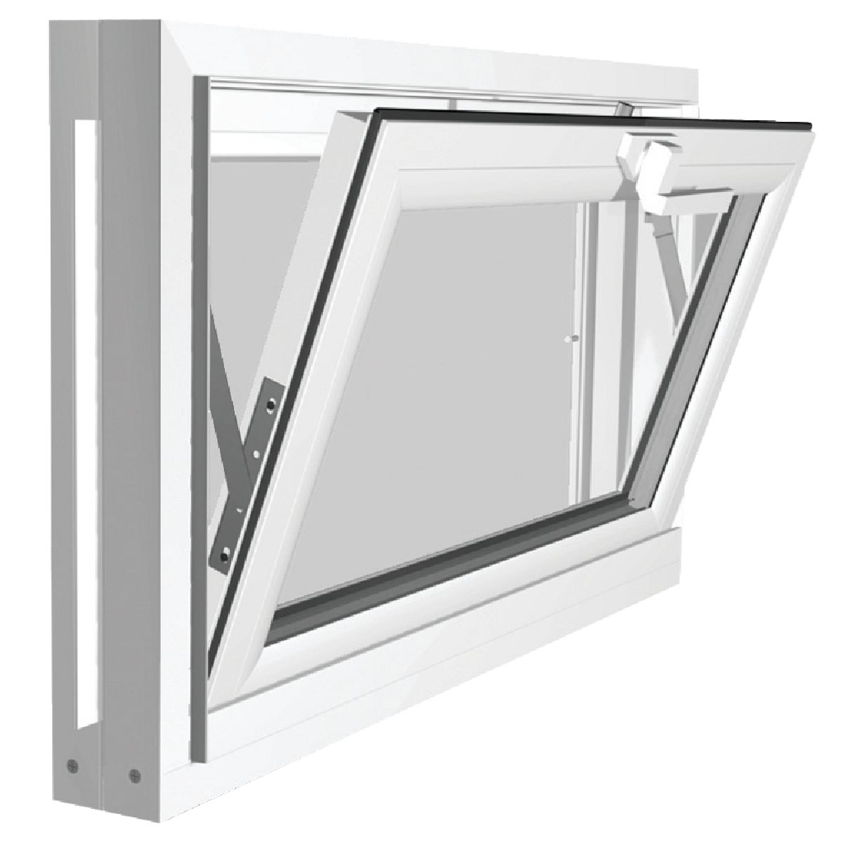 Northview Hemlock Hopper 32 In. W x 23-1/4 In. H White PVC Basement Window