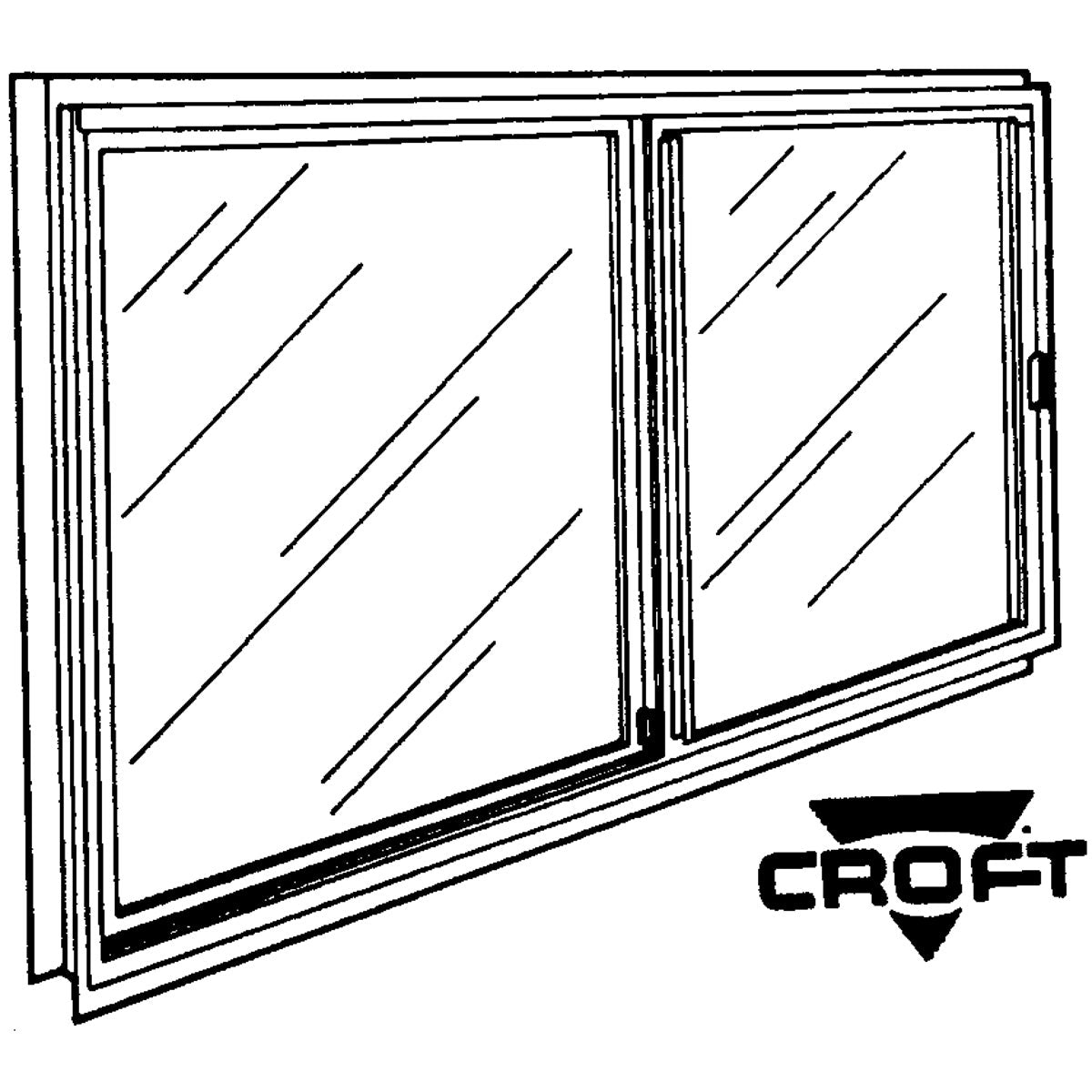 Croft Series 70 46 In. W. x 22 In. H. White Aluminum Single Glazed Sliding Window