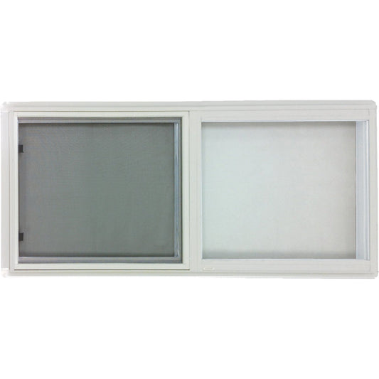 Croft Series 75 46 In. W. x 22 In. H. White Aluminum Insulated Sliding Window