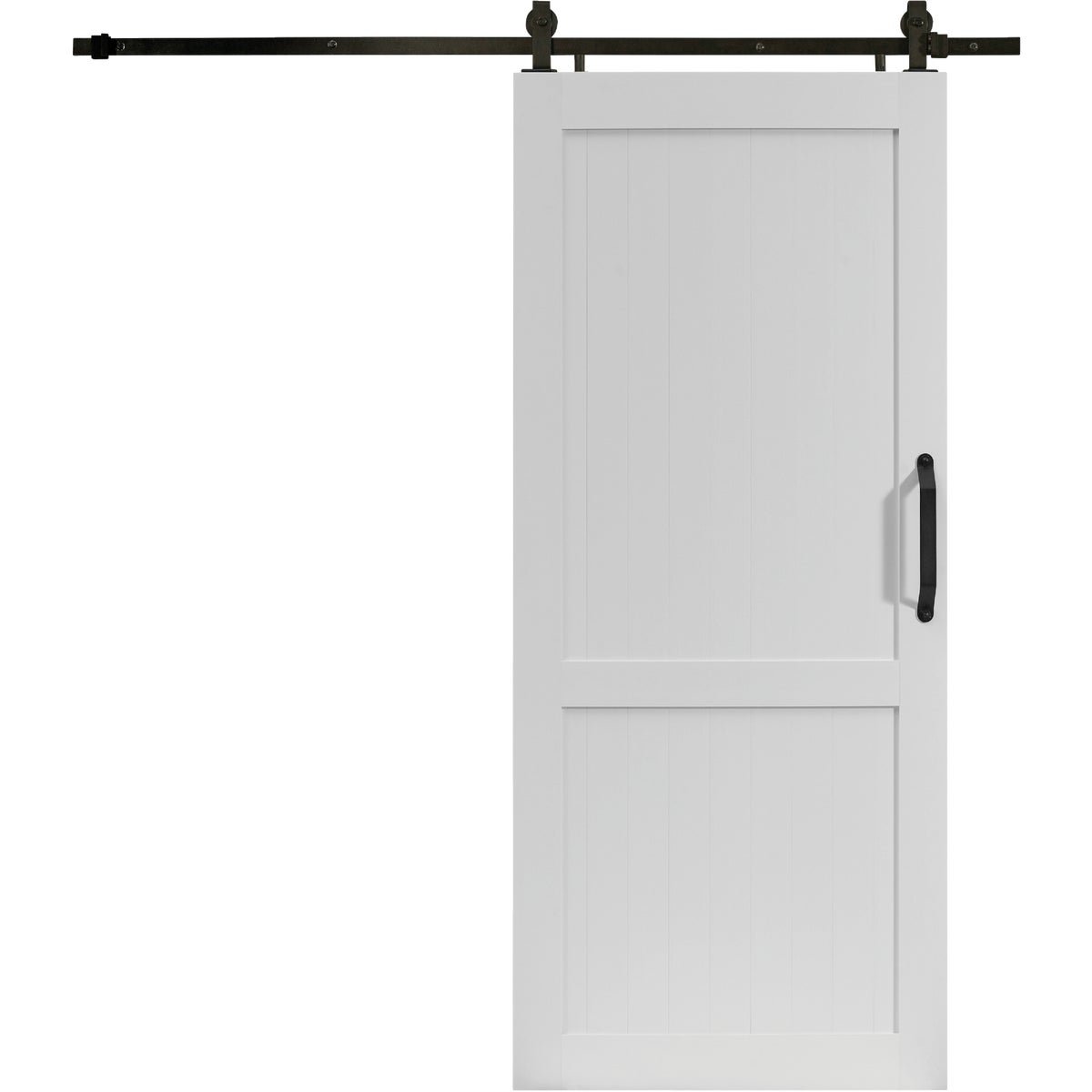 Millbrooke 36 In. x 84 In. x 1.3 In. H-Style White PVC Barn Door Kit