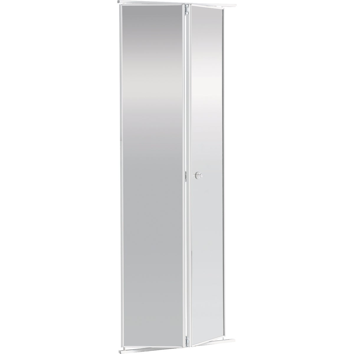 Colonial Elegance 24 In. H x 80-1/2 In. H White Framed Mirrored Bifold Door