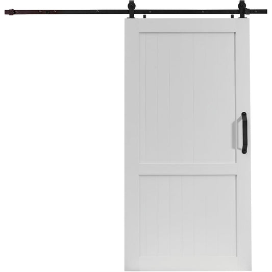 Millbrooke 42 In. x 84 In. x 1.3 In. H-Style White PVC Barn Door Kit