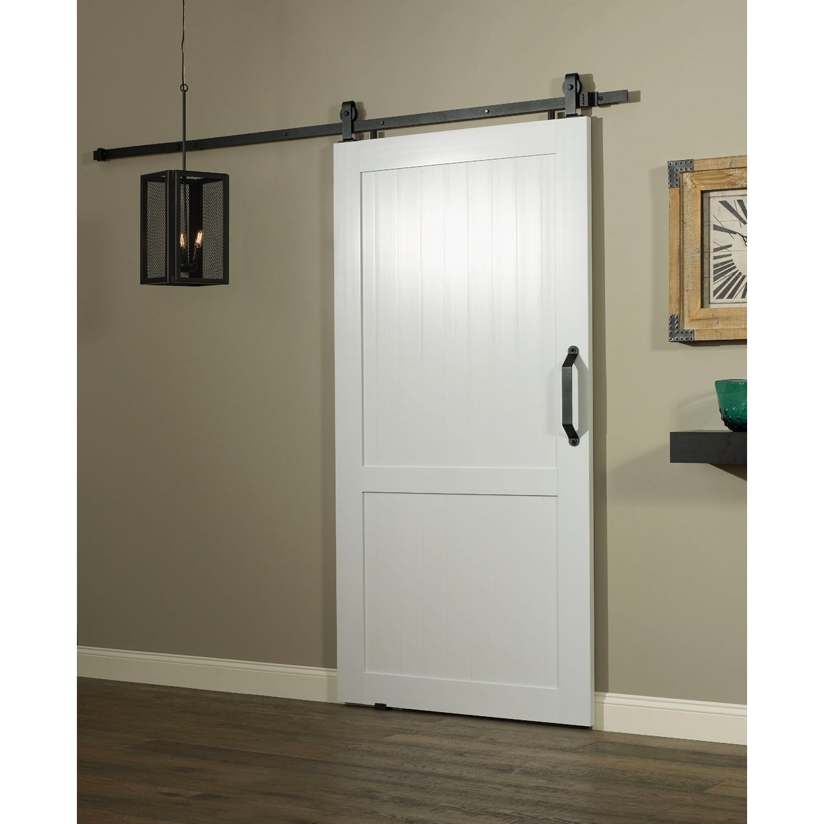 Millbrooke 42 In. x 84 In. x 1.3 In. H-Style White PVC Barn Door Kit