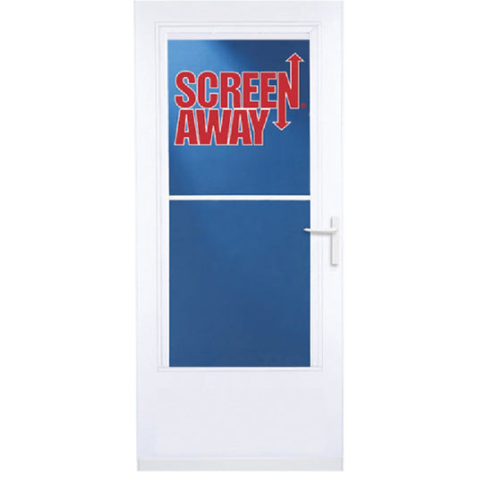 Larson Screenaway Life-Core 32 In. W x 80 In. H x 1 In. Thick White Mid View DuraTech Storm Door