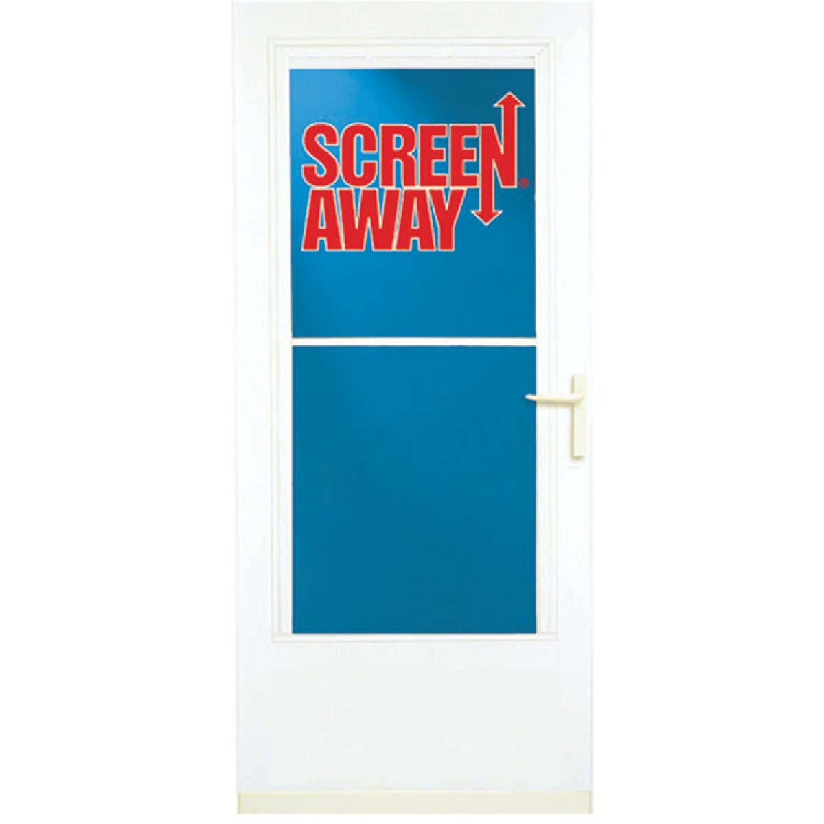 Larson Screenaway Life-Core 36 In. W x 80 In. H x 1 In. Thick White Mid View DuraTech Storm Door