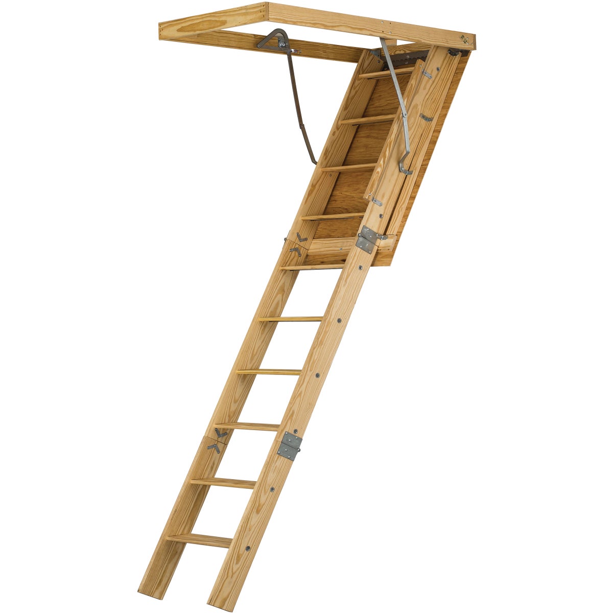 Louisville Spacemaker 8 Ft. 9 In. 30 In. x 54 In. Wood Attic Stairs, 350 Lb. Load