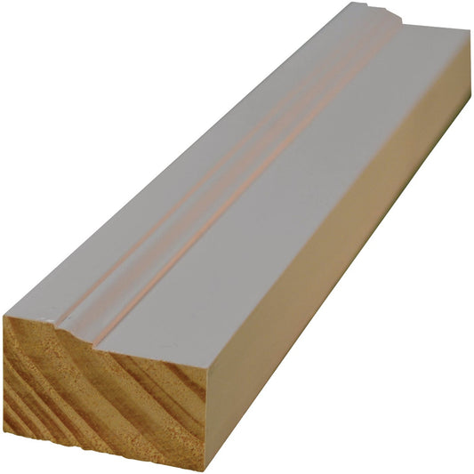 Alexandria Moulding 2 In. x 7 Ft. White Finger Joint Pine Brick Molding Set