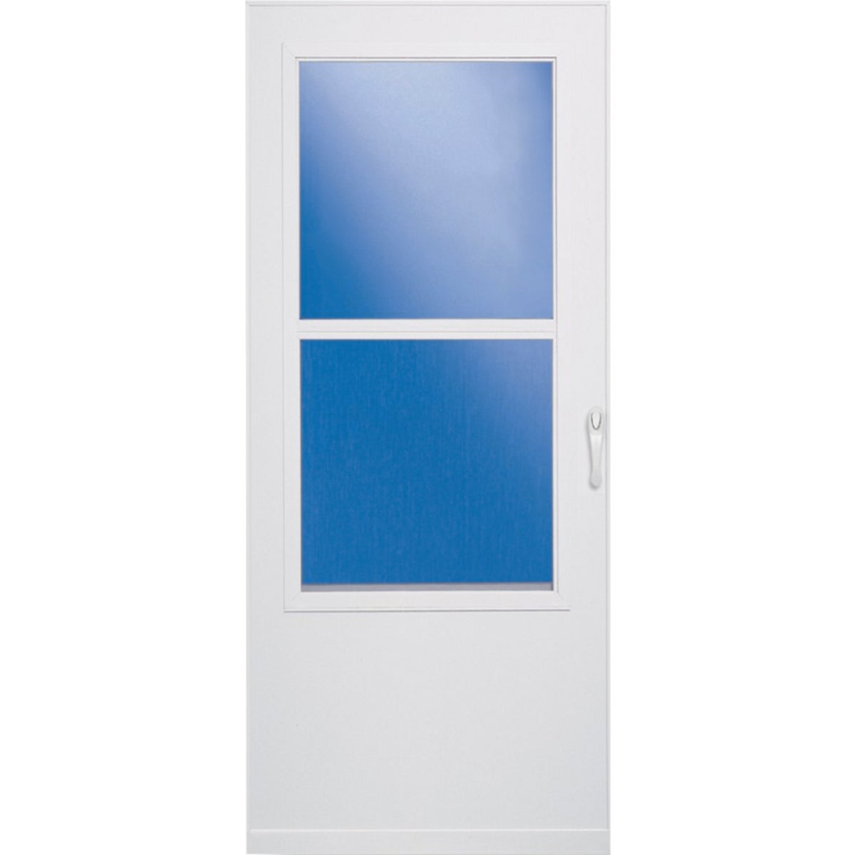 Larson Value-Core 32 In. W x 75 In. H x 1 In. Thick White Self-Storing Mobile Home DuraTech Storm Door