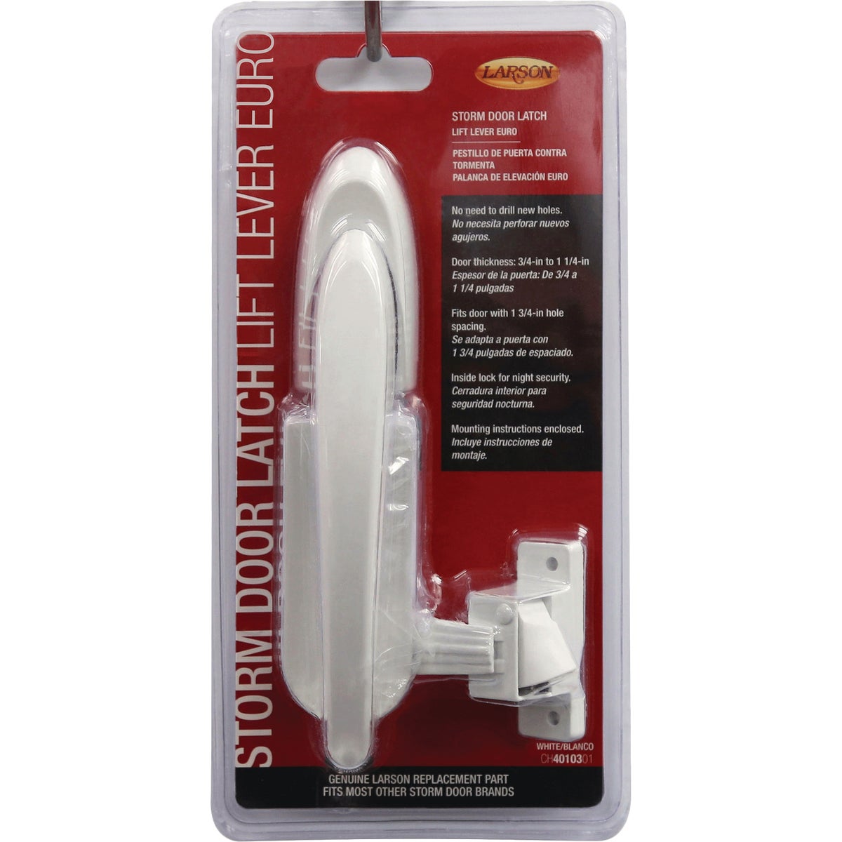 Larson Euro White Storm Door Lift Latch