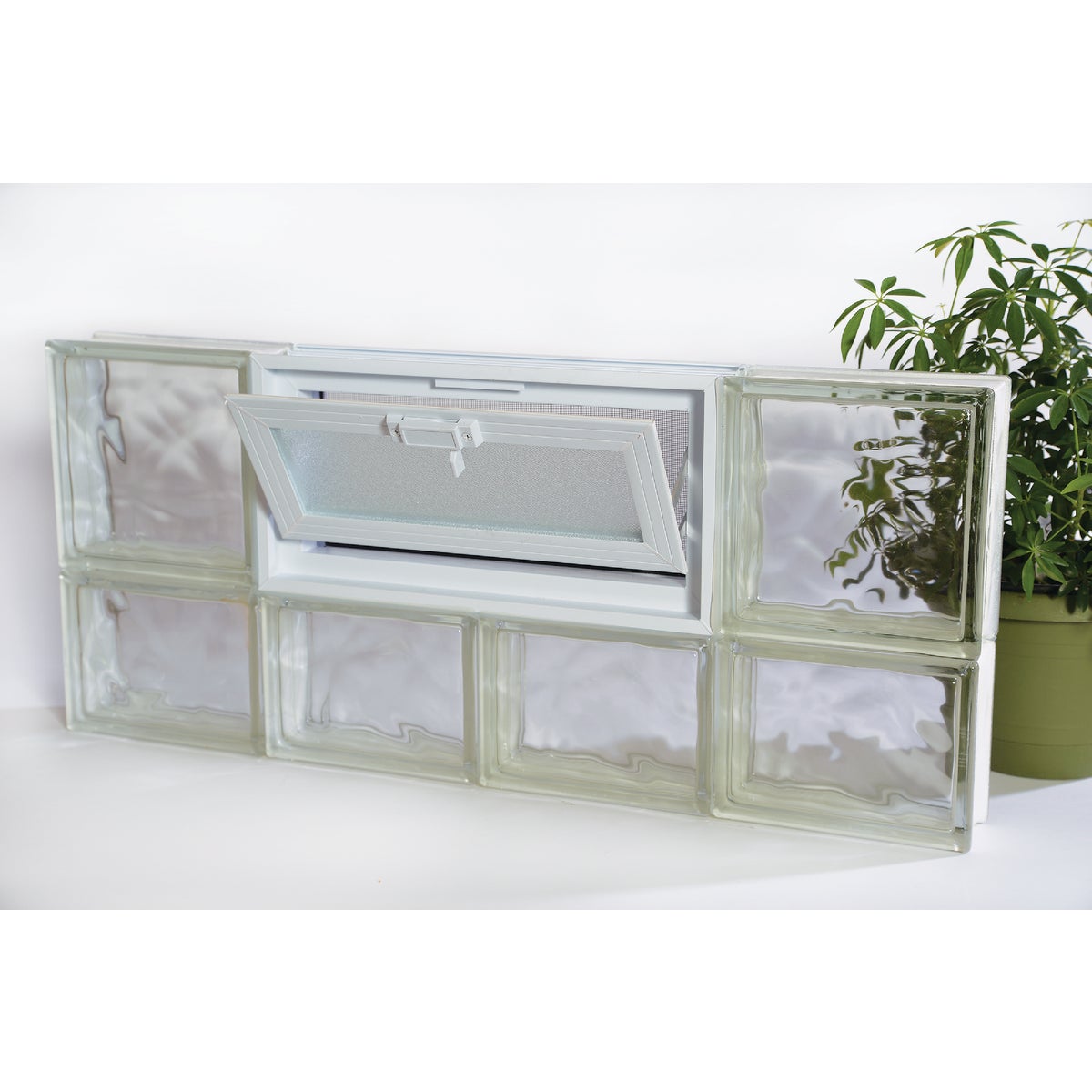 Clear Choice 32 In. W x 14 In. H Nubio Vented Glass Block Window