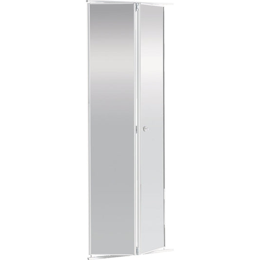 Colonial Elegance 36 In. H x 80-1/2 In. H White Framed Mirrored Bifold Door