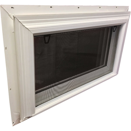 Interstate Model 5100 32 In. W. x 19 In. H. White Vinyl Hopper Basement Window