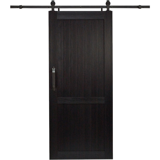 Millbrooke 36 In. x 84 In. x 1.3 In. H-Style Black PVC Barn Door Kit