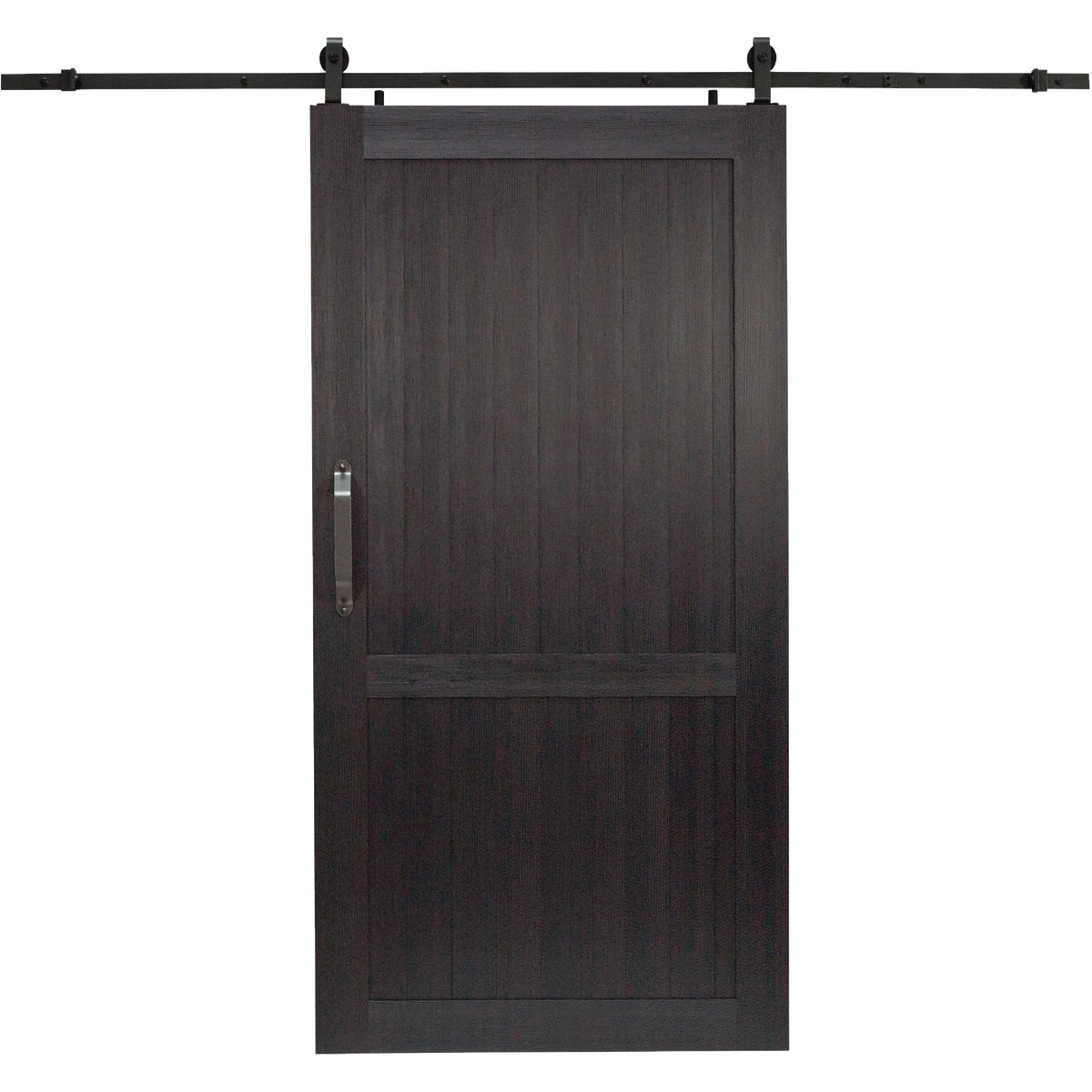 Millbrooke 42 In. x 84 In. x 1.3 In. H-Style Black PVC Barn Door Kit