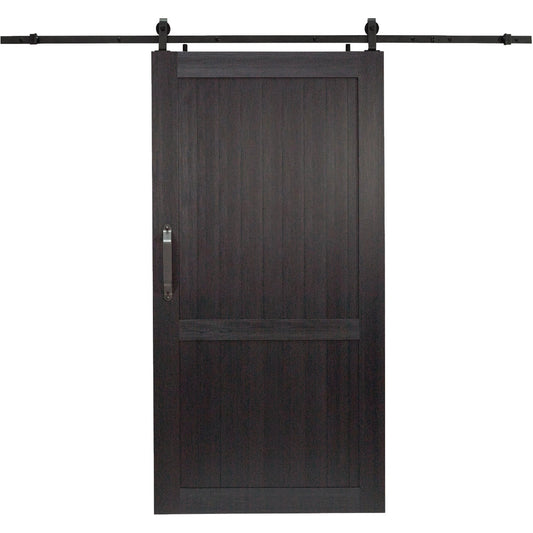 Millbrooke 42 In. x 84 In. x 1.3 In. H-Style Black PVC Barn Door Kit