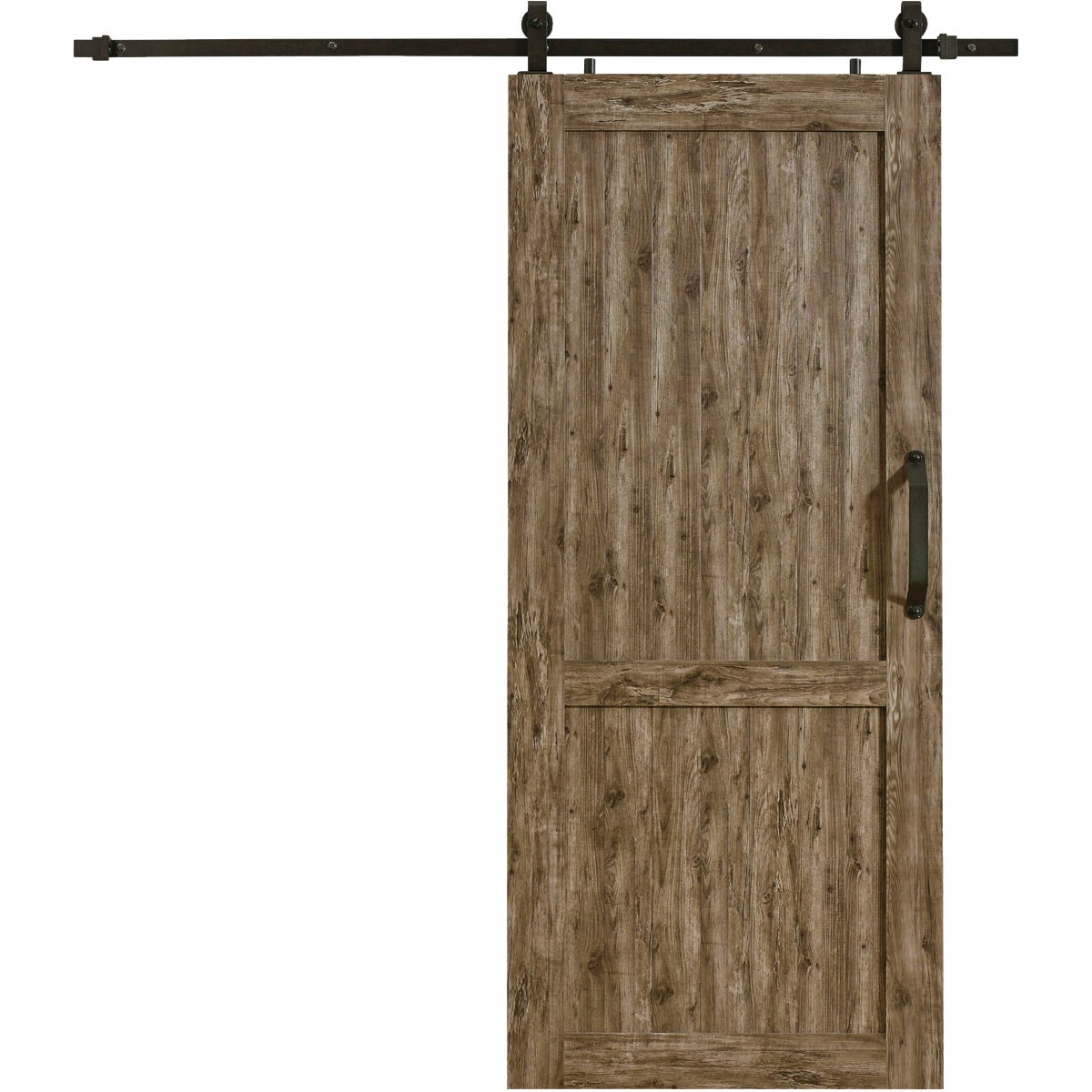 Millbrooke 36 In. x 84 In. x 1.3 In. H-Style Weathered Gray PVC Barn Door Kit