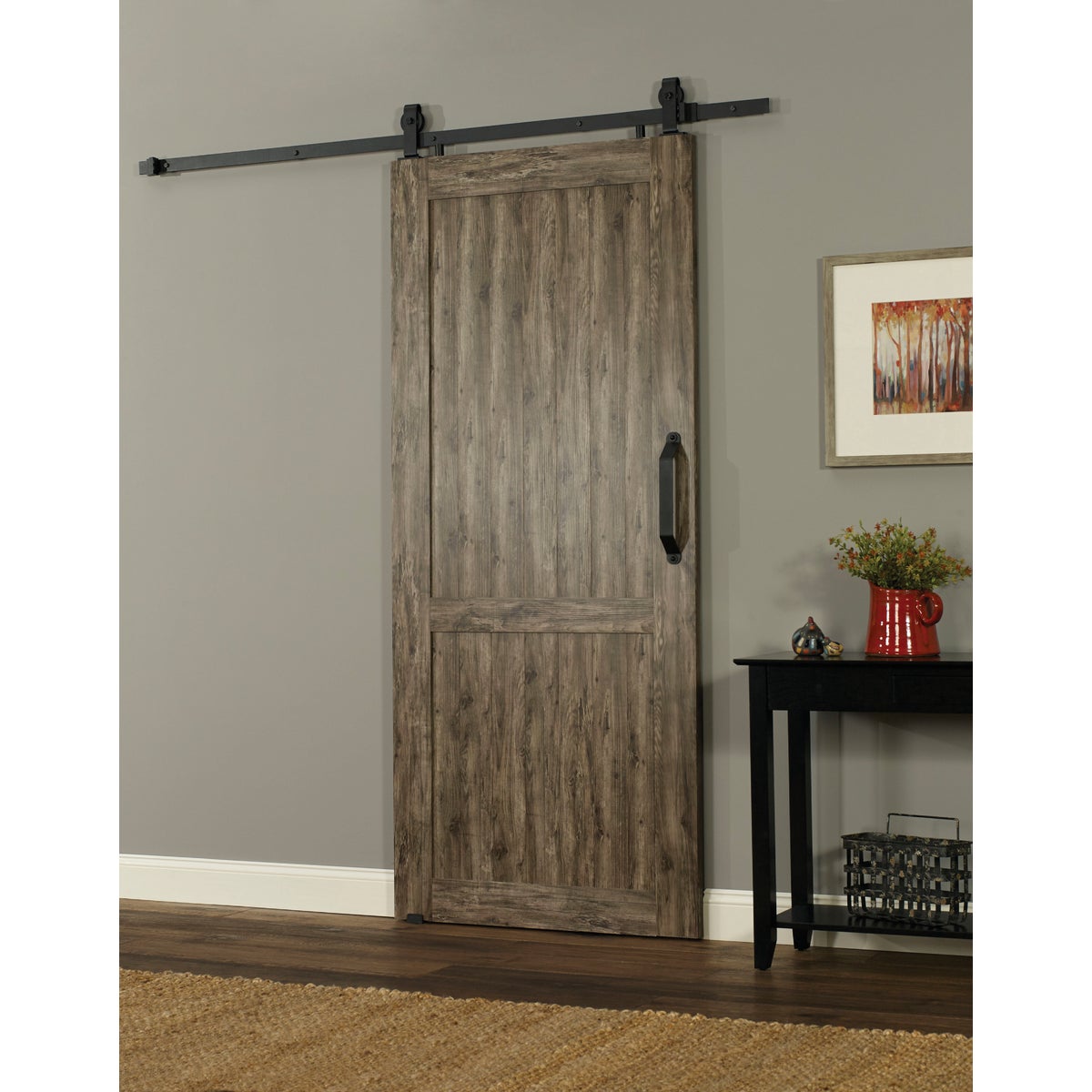 Millbrooke 36 In. x 84 In. x 1.3 In. H-Style Weathered Gray PVC Barn Door Kit