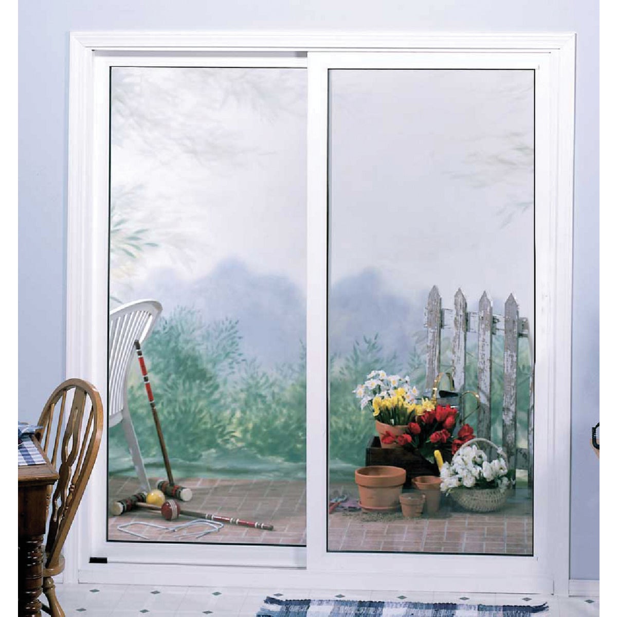 Interstate Model 4202 6/0-6/8 Reversible White Sliding Patio Door with South Glass Pack