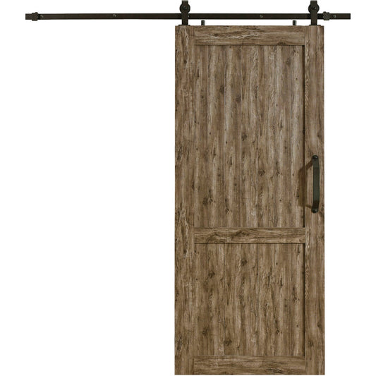 Millbrooke 42 In. x 84 In. x 1.3 In. H-Style Weathered Gray PVC Barn Door Kit