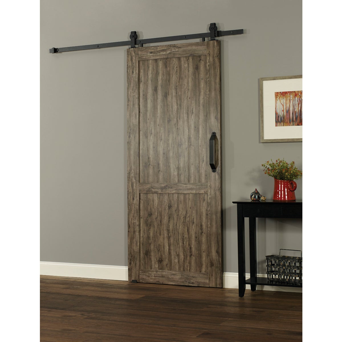 Millbrooke 42 In. x 84 In. x 1.3 In. H-Style Weathered Gray PVC Barn Door Kit