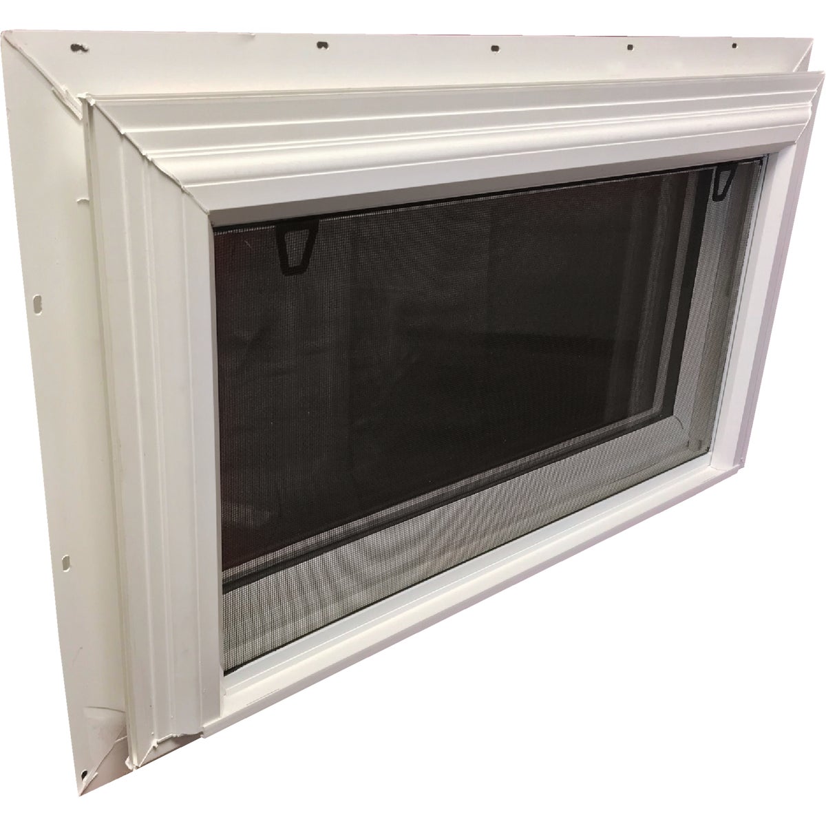 Interstate Model 5100 32 In. W. x 19 In. H. White Vinyl Hopper Basement Window with South Glass Pack