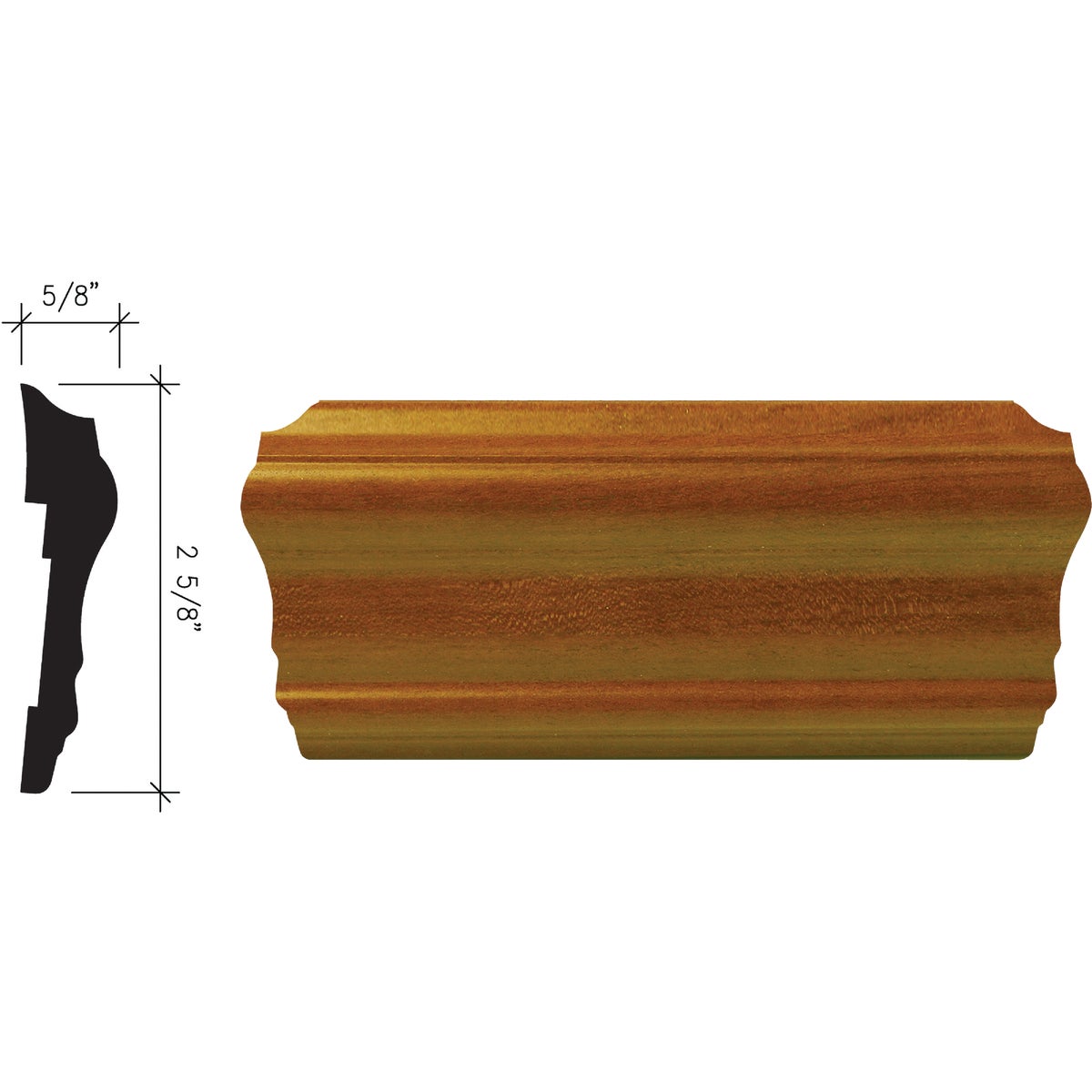 Inteplast Building Products 5/8 In. x 2-5/8 In. x 8 Ft. Independence Cherry Polystyrene Chair Rail Molding