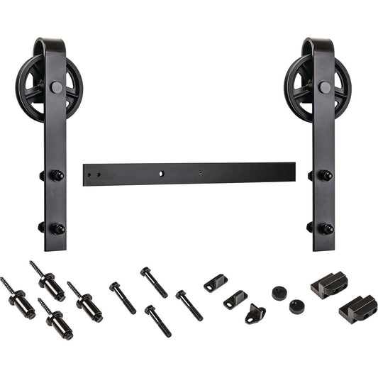 National Hardware Oil Rubbed Bronze Steel Barn Door Hardware Kit