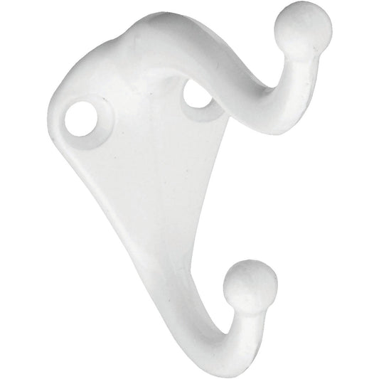 National White Coat & Hat Wardrobe Hook, 2 per Card