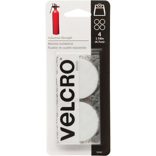 VELCRO Brand 1-7/8 In. White Industrial Strength Hook & Loop Disc (4 Ct.)