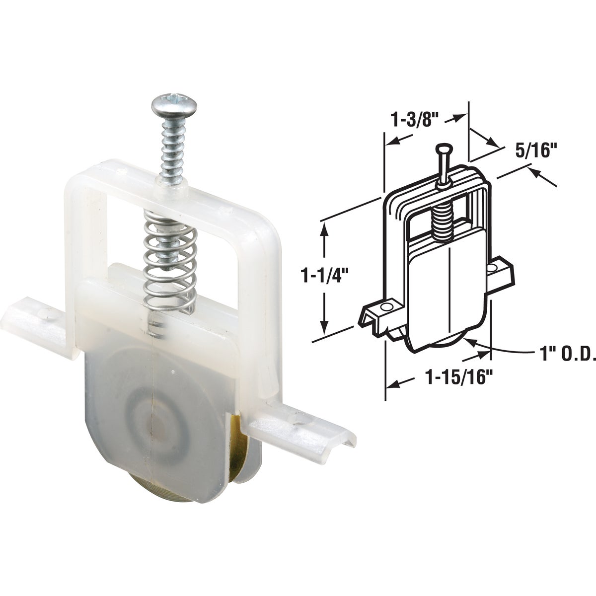 Slide-Co Sliding Screen Door Tension Spring Thin Roller Assembly (2-Count)