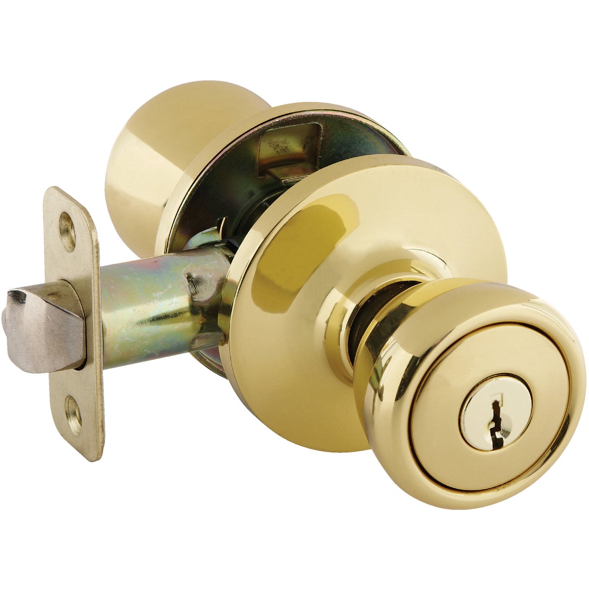 Ultra Hardware Ultra Security Series Polished Brass Entry Door Knob