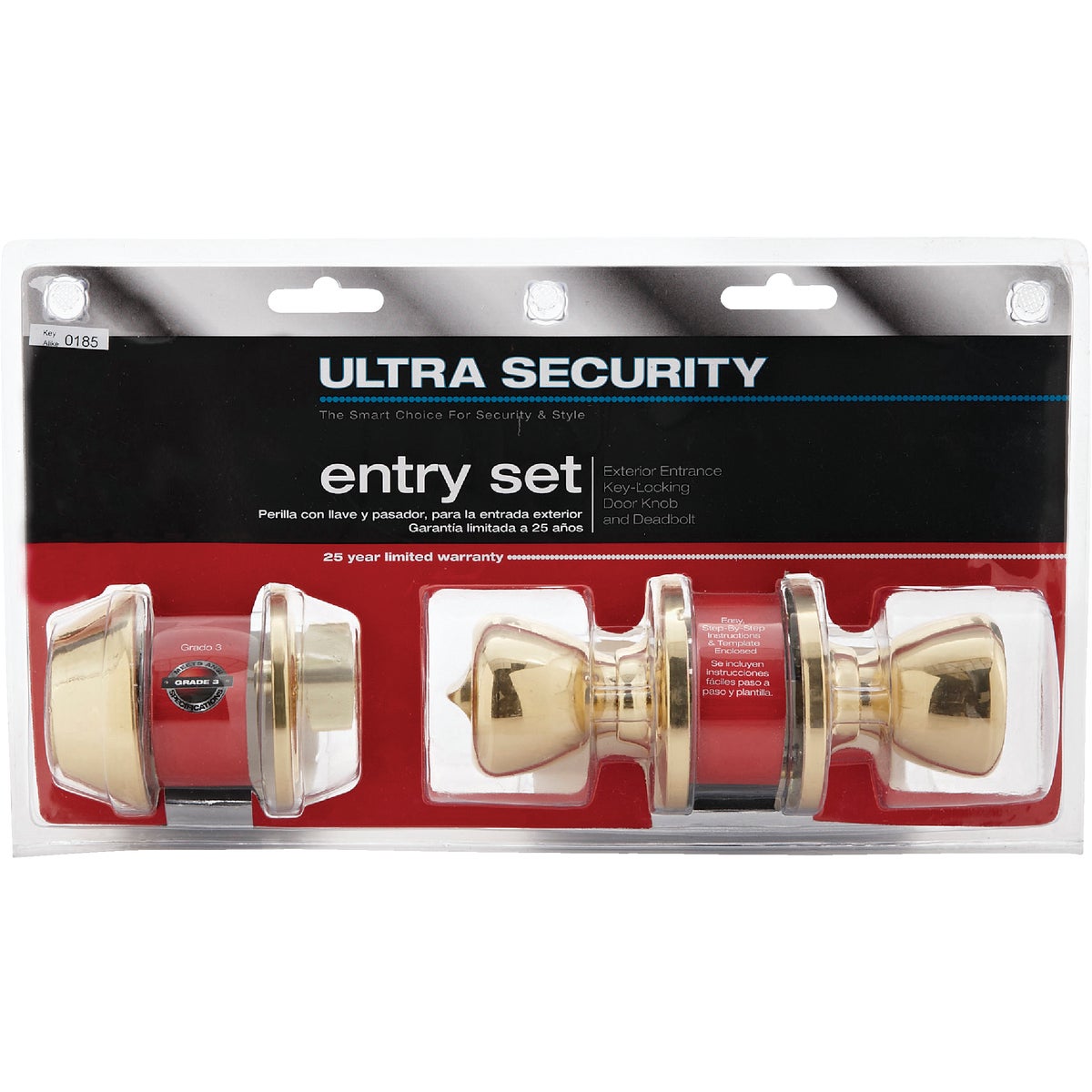 Ultra Howard Berger Polished Brass Deadbolt and Door Knob Combo