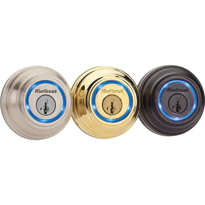 Kwikset Kevo Polished Brass Single Cylinder Electronic Deadbolt
