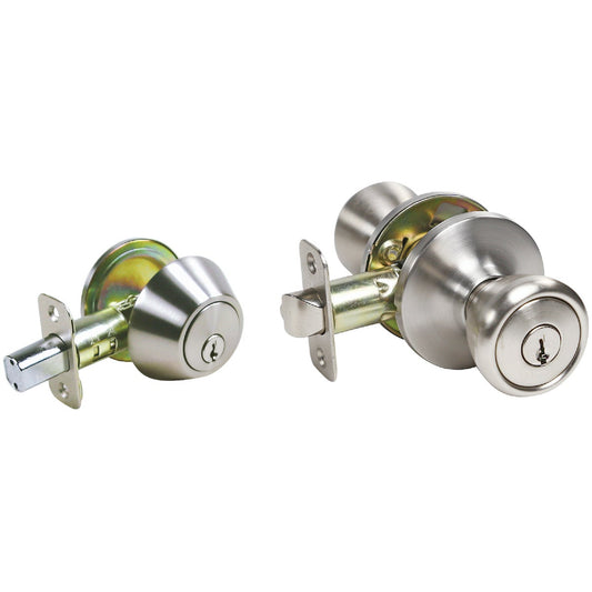 Ultra Howard Berger Stainless Steel Deadbolt and Door Knob Combo