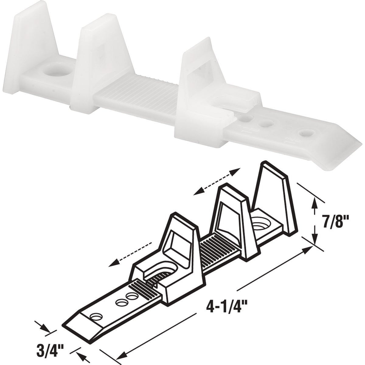 Prime-Line Adjustable Floor Mount Bypass Door Guide (2 Count)