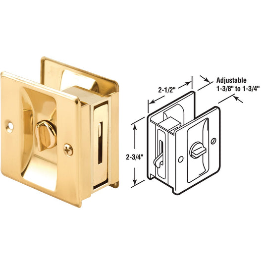 Prime-Line Brass Pocket Door Lock Pull