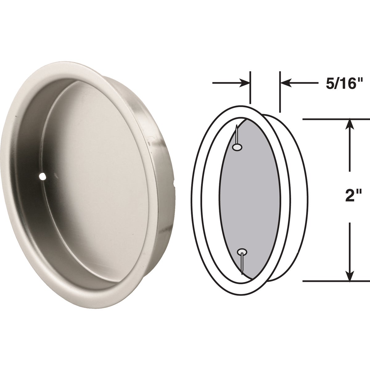 Prime-Line 2 In. Closet Finger Door Pull (2 Count)