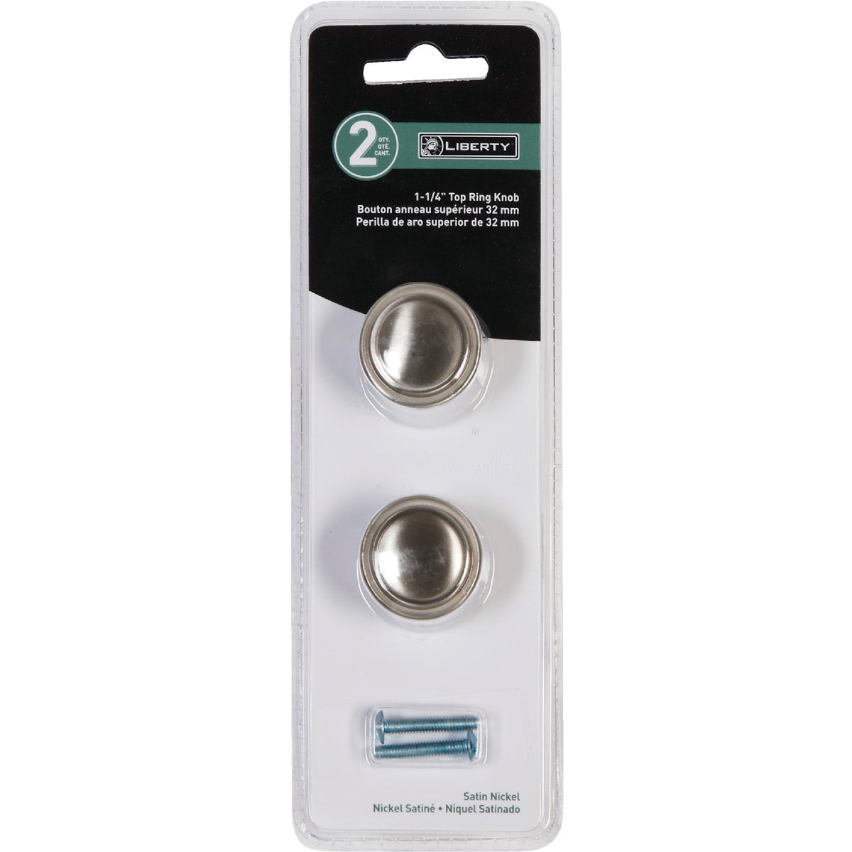 Liberty Satin Nickel 1-1/4 In. Cabinet Knob, (2-Pack)